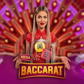 Mega Baccarat online game logo by Pragmatic Play on wild-royalcasino.co.nl